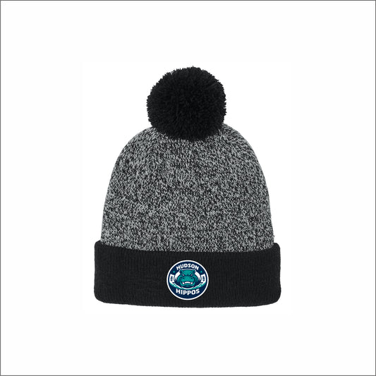 Hudson Hippos Halftime Heather Pom Beanie
