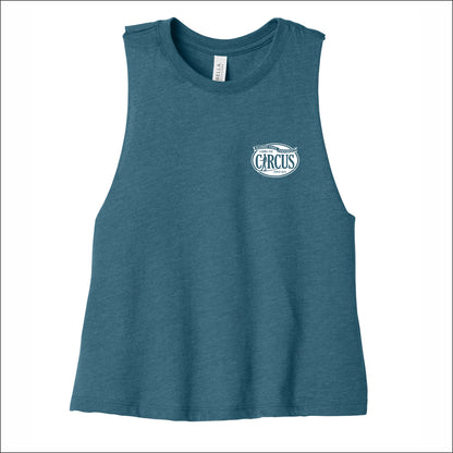 Gamma Phi Circus Ladies Racerback Cropped Tank