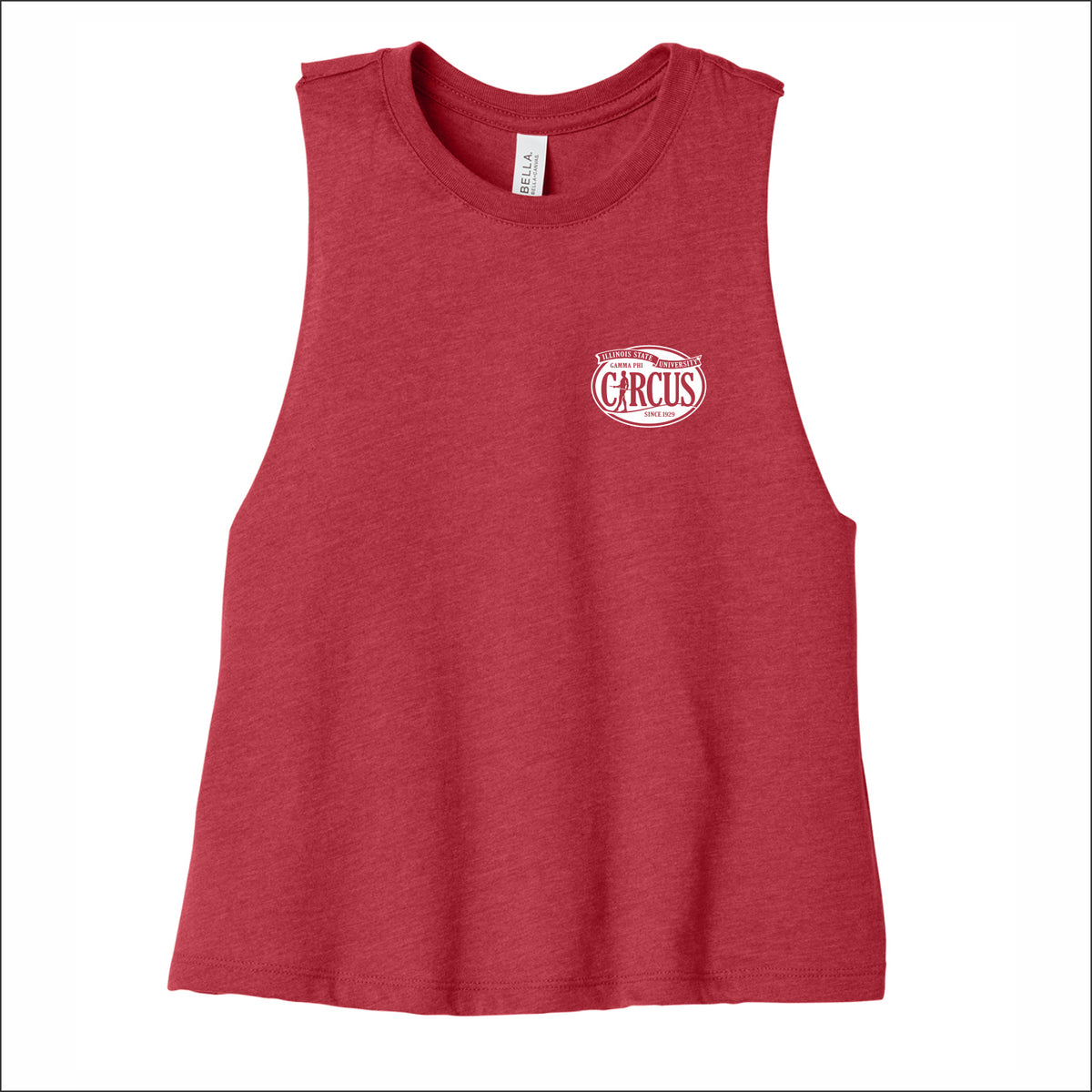 Gamma Phi Circus Ladies Racerback Cropped Tank