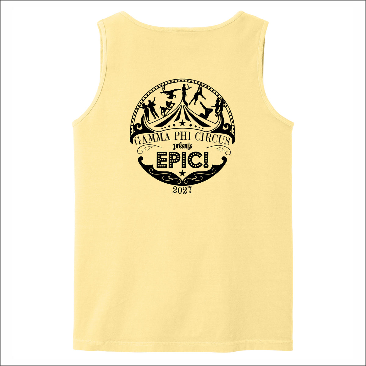 Gamma Phi Circus Comfort Colors Heavyweight Ring Spun Tank Top