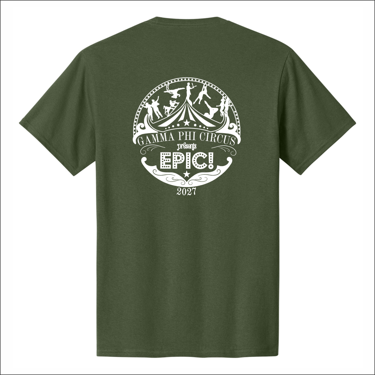 Gamma Phi Circus Short Sleeve T-shirt - Design A