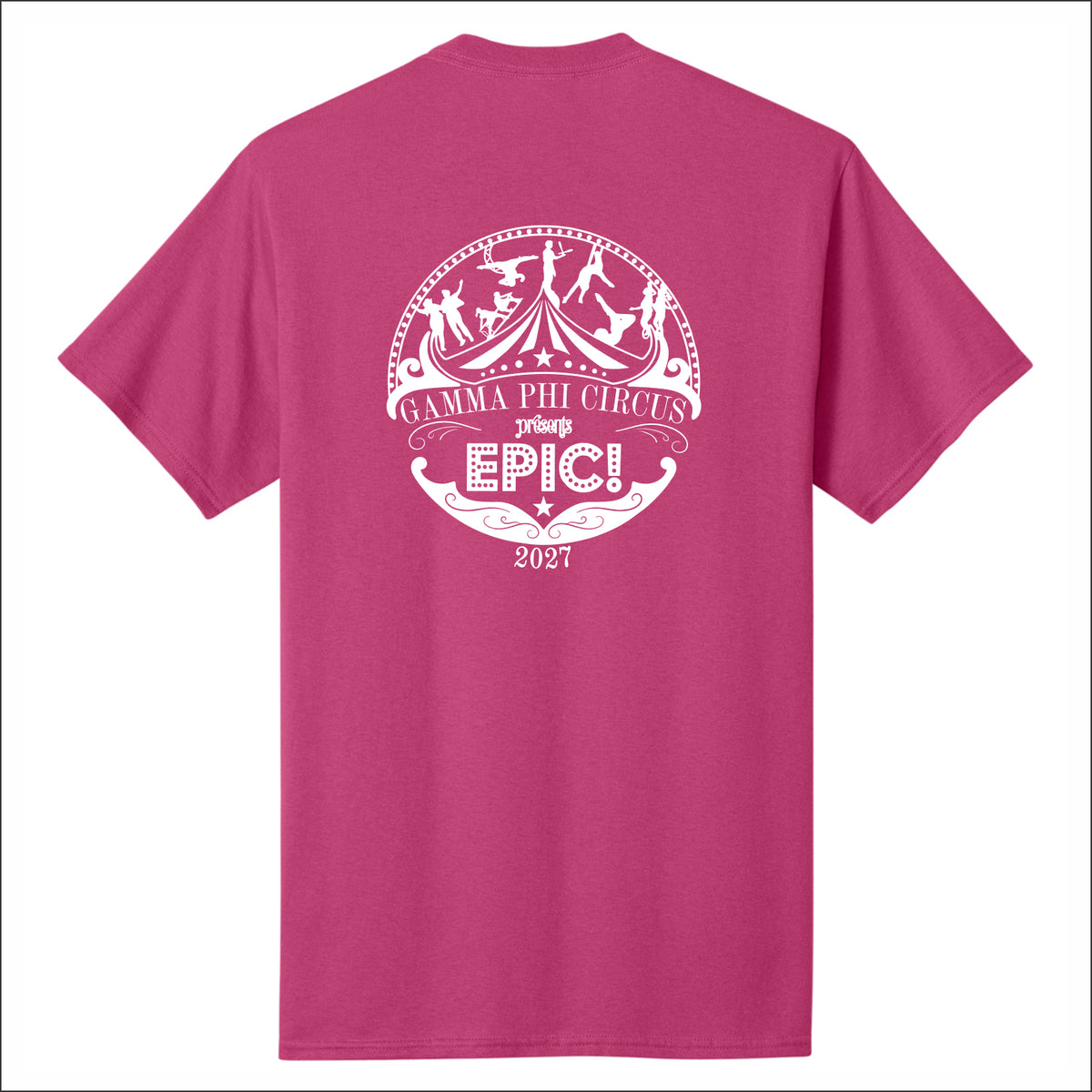 Gamma Phi Circus Short Sleeve T-shirt - Design A