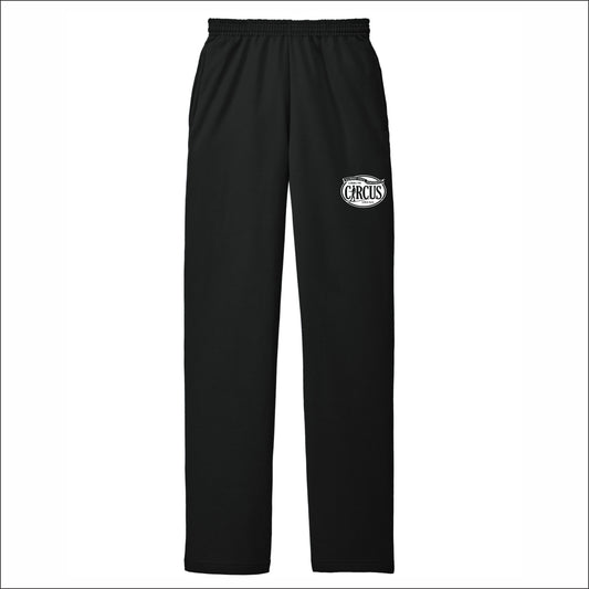 Gamma Phi Circus Port & Co Open Bottom Sweatpants with pockets
