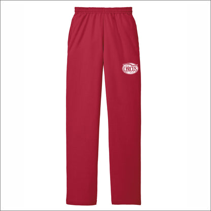 Gamma Phi Circus Port & Co Open Bottom Sweatpants with pockets