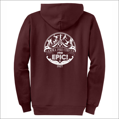 Gamma Phi Circus Full-Zip Hooded Sweatshirt