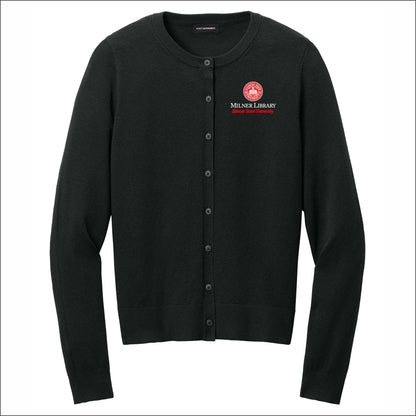 ISU Milner Library Ladies Easy Care Crewneck Cardigan Sweater