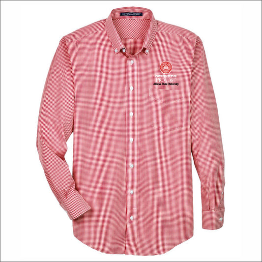ISU Provost Crown Collection Gingham Check Woven Dress Shirt