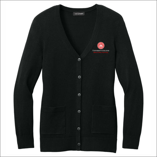 University College Ladies Easy Care Button-Up Cardigan Sweater