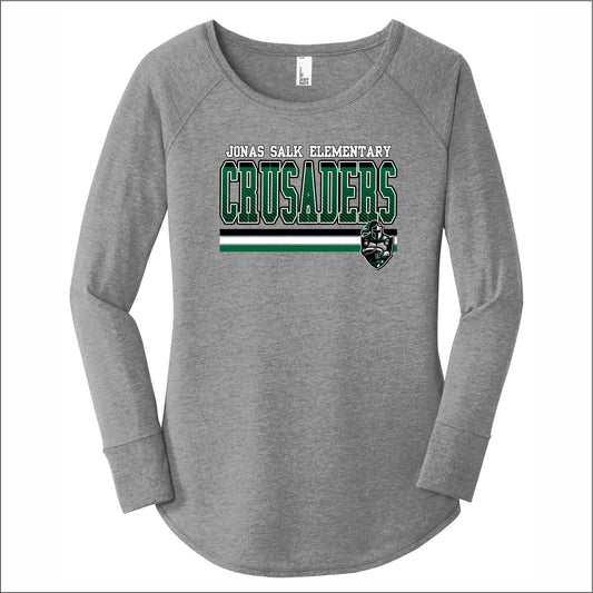 Jonas Salk Staff Ladies Tri-Blend Long Sleeve Tunic Tee