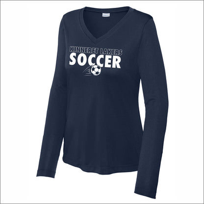 KDS Lakers Soccer Ladies Long Sleeve V-Neck Performance T