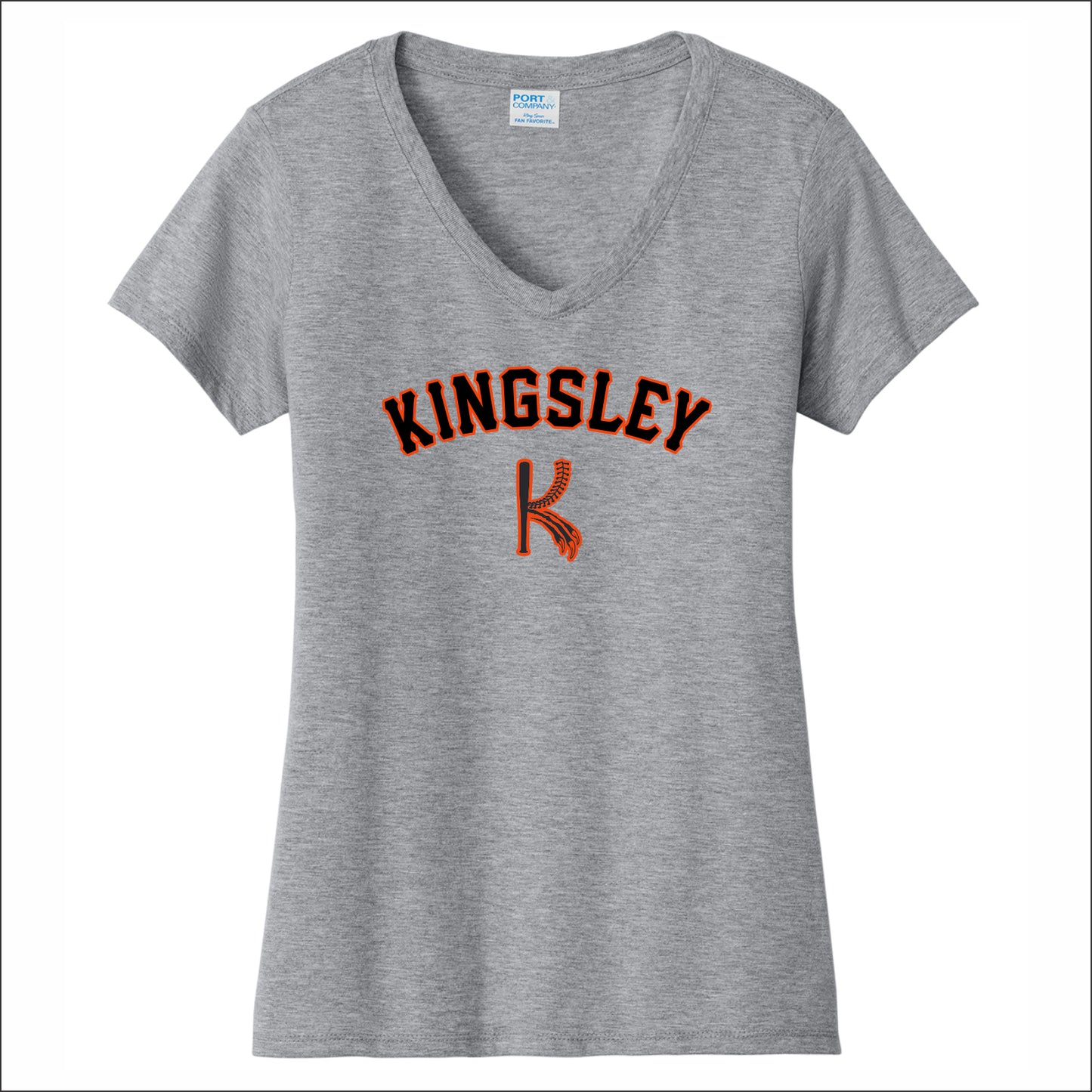Kingsley Baseball Ladies Fan Favorite V-Neck Tee