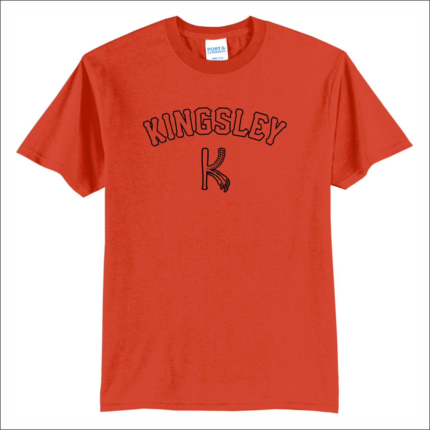 Kingsley Baseball 50/50 Short Sleeve T-shirt - Design A