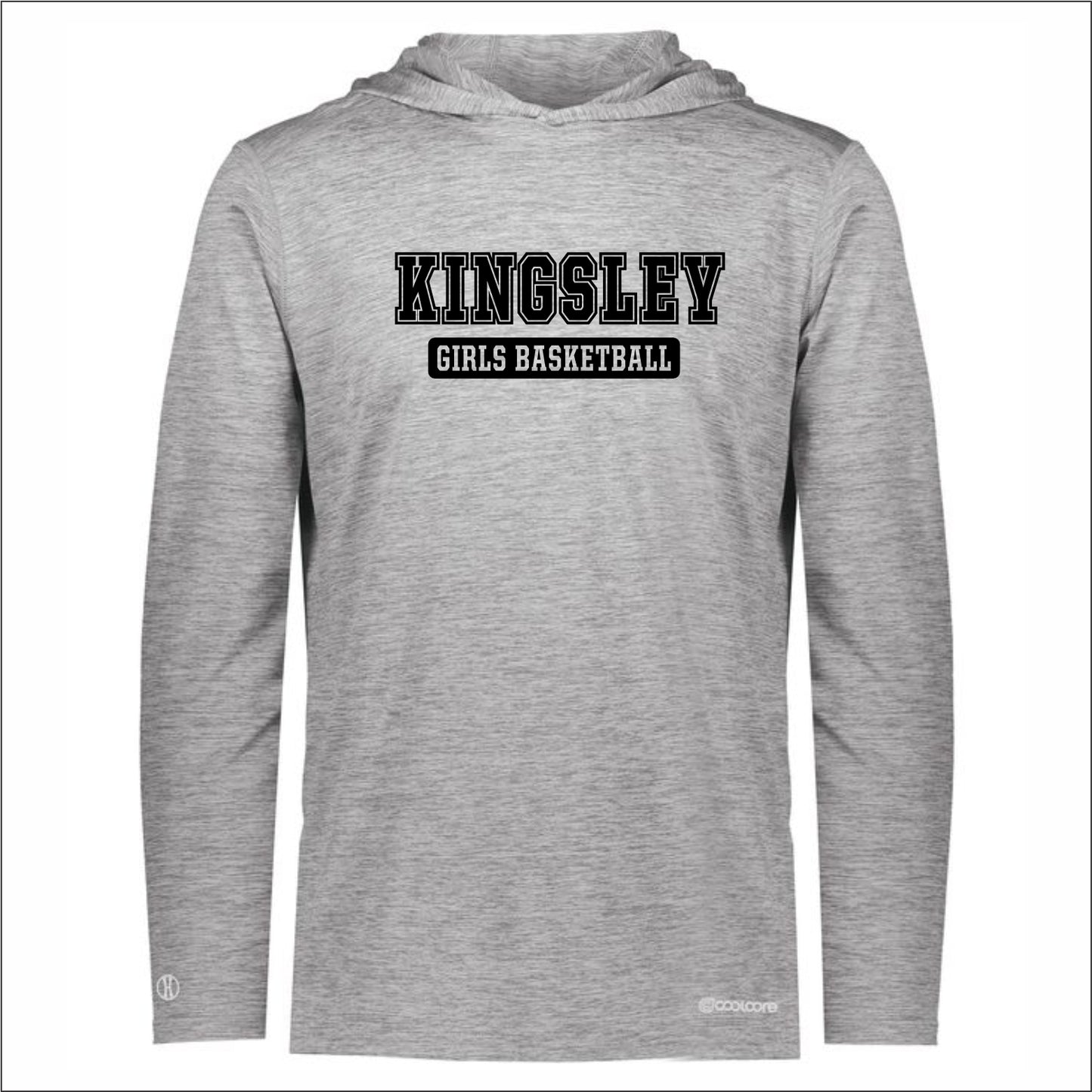 Kingsley Girls Basketball Electrify Performance Hooded Long Slv T