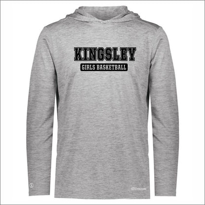 Kingsley Girls Basketball Electrify Performance Hooded Long Slv T