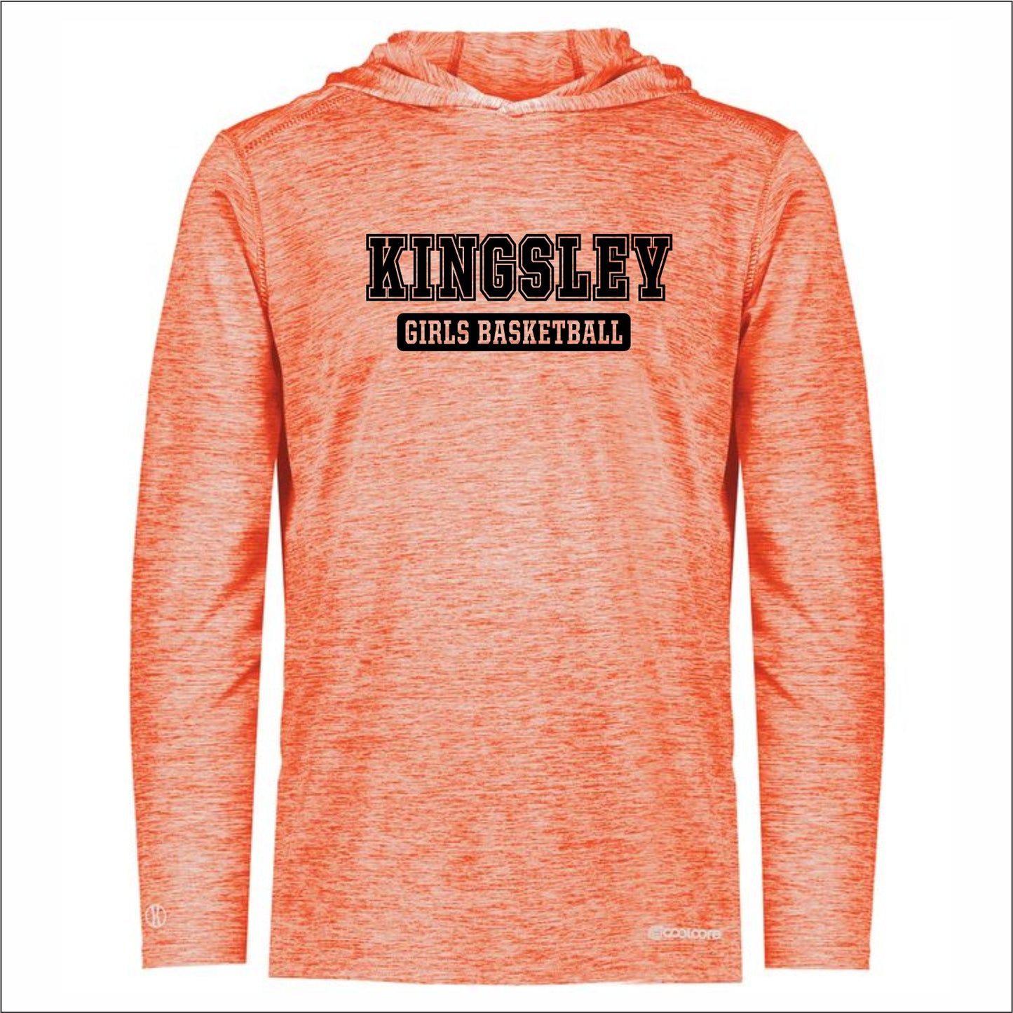 Kingsley Girls Basketball Electrify Performance Hooded Long Slv T