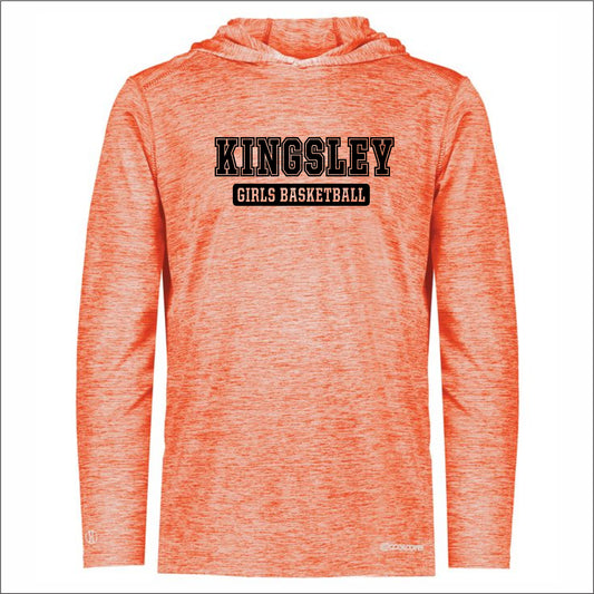 Kingsley Girls Basketball Electrify Performance Hooded Long Slv T