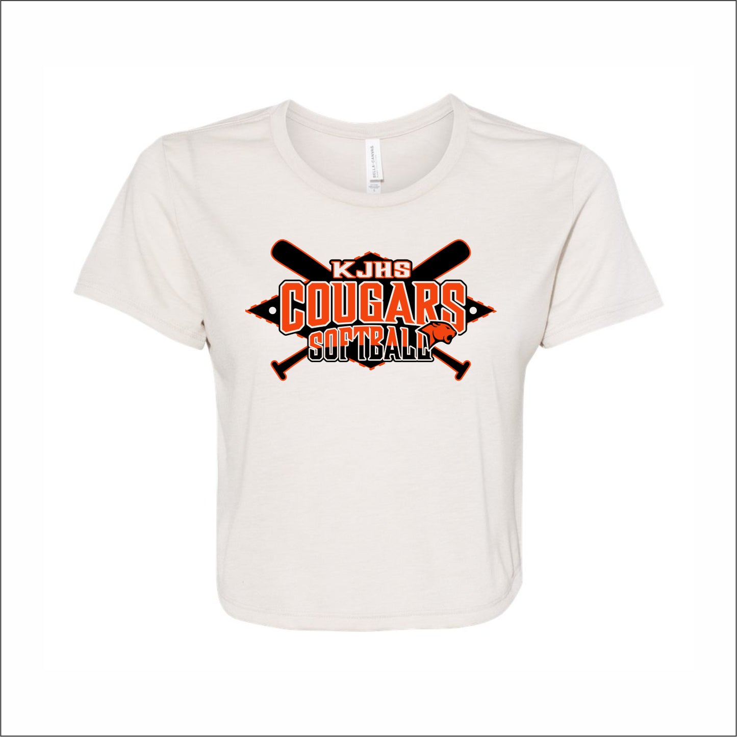 KJHS Softball Ladies Flowy Cropped Tee