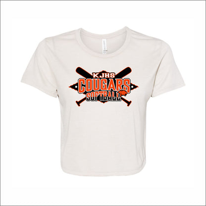 KJHS Softball Ladies Flowy Cropped Tee