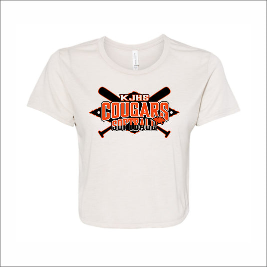 KJHS Softball Ladies Flowy Cropped Tee