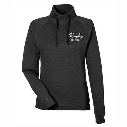 KJHS Volleyball Ladies Rhythm Waffle Cross-Neck Pullover