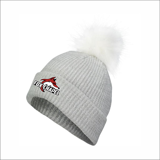 Kerr Elementary Faux Fur Pom Beanie