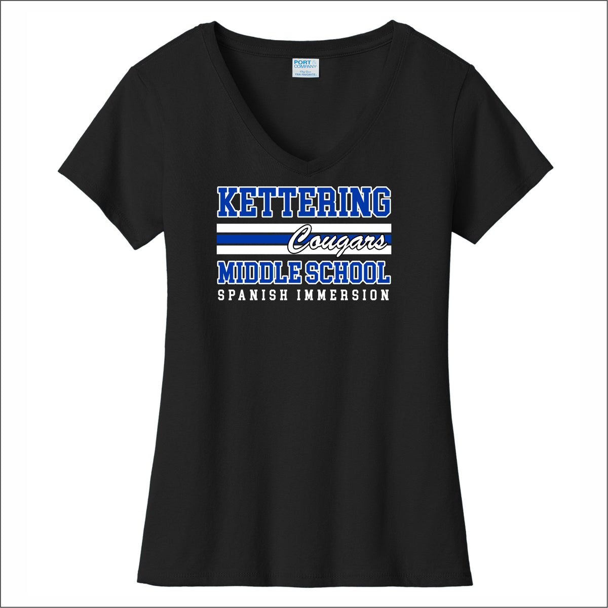 Kettering Ladies Fan Favorite V-Neck Tee - Des. A
