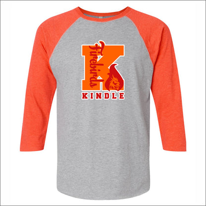 Kindle Baseball Fine Jersey Three-Quarter Sleeve Tee - Des. A