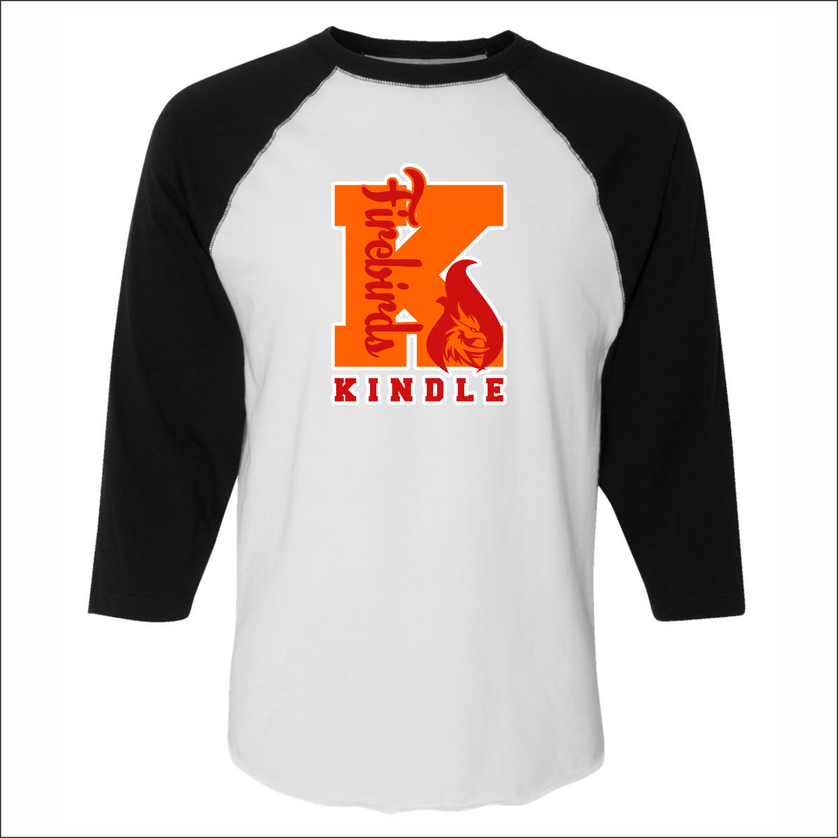 Kindle Edu Baseball Fine Jersey Three-Quarter Sleeve Tee - Des. A