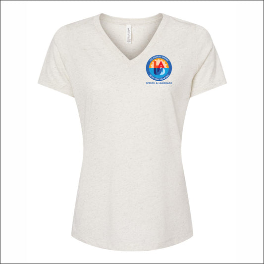 LAUSD Speech & Language Ladies Relaxed TrI-blend V-Neck T