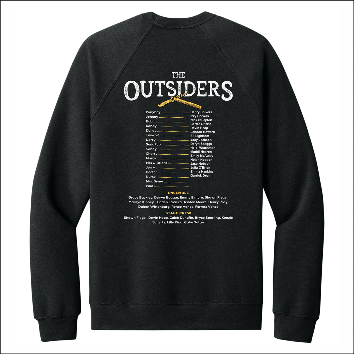 LeRoy HS Theater Sponge Fleece Raglan Crewneck Sweatshirt