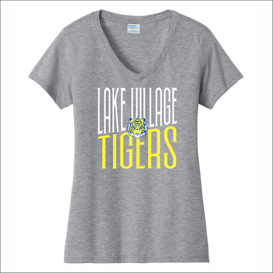 Lake Village Elem Ladies Fan Favorite V-Neck Tee - Des. C
