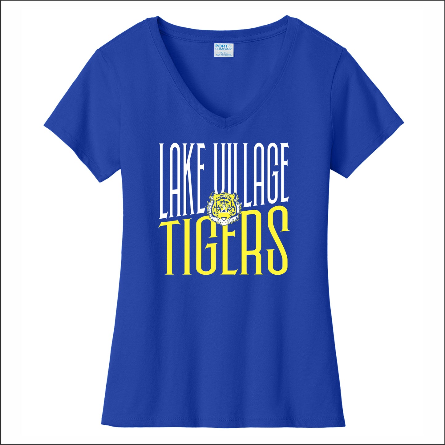 Lake Village Elem Ladies Fan Favorite V-Neck Tee - Des. C