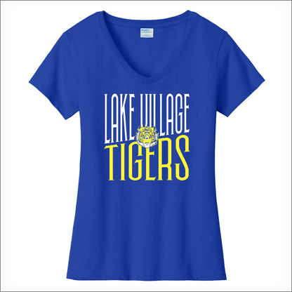 Lake Village Elem Ladies Fan Favorite V-Neck Tee - Des. C