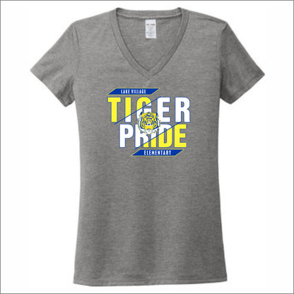 Lake Village Elem Allmade Sustainable Ladies V-Neck Tee - Des. C