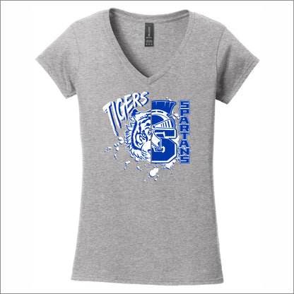 Lake Village Elem Gildan Softstyle Women's Fit V-Neck T-Shirt - Des. A