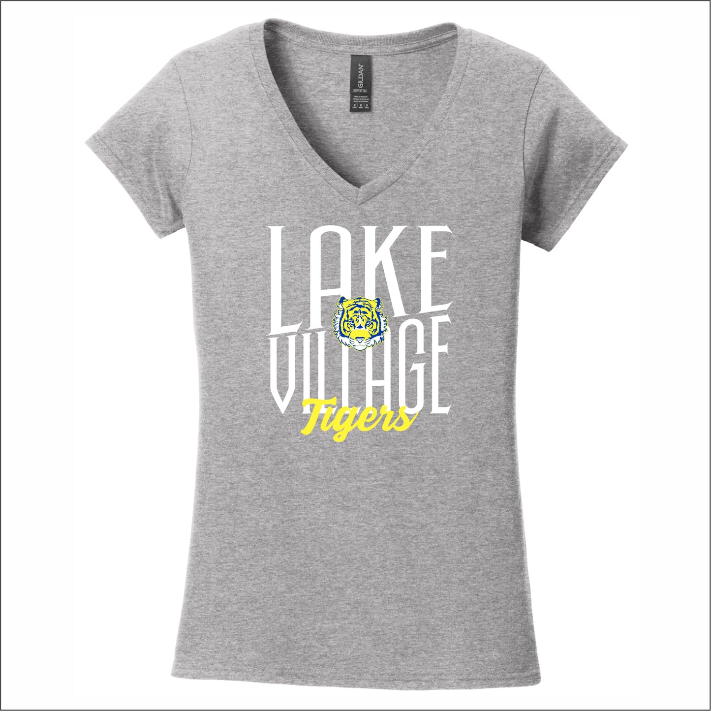 Lake Village Elem Gildan Softstyle Women's Fit V-Neck T-Shirt - Des. C