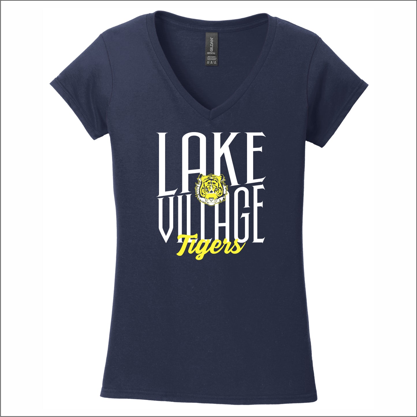 Lake Village Elem Gildan Softstyle Women's Fit V-Neck T-Shirt - Des. C