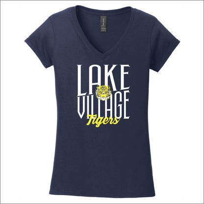 Lake Village Elem Gildan Softstyle Women's Fit V-Neck T-Shirt - Des. C