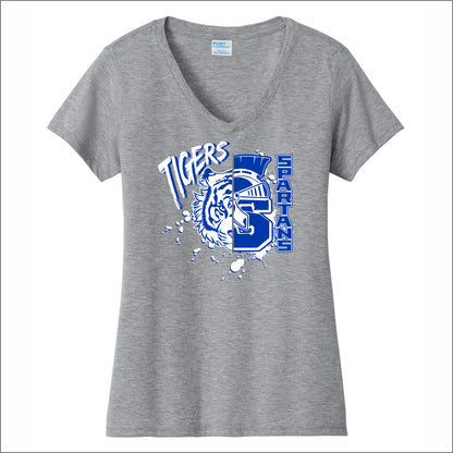 Lake Village Elem Ladies Fan Favorite V-Neck Tee - Des. A