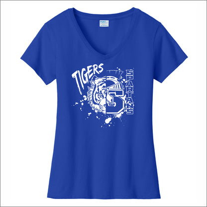Lake Village Elem Ladies Fan Favorite V-Neck Tee - Des. A