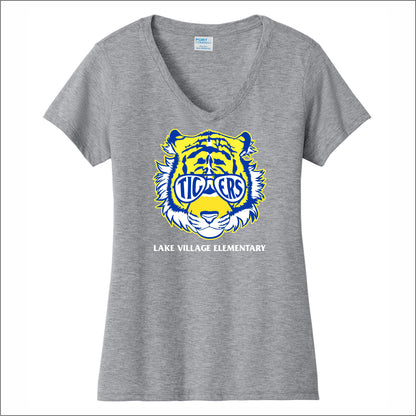 Lake Village Elem Ladies Fan Favorite V-Neck Tee - Des. B