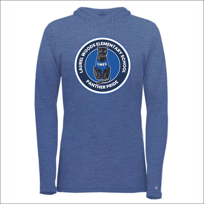 Laurel Woods Elem Ladies Triblend Hooded Long Sleeve T - Des. A