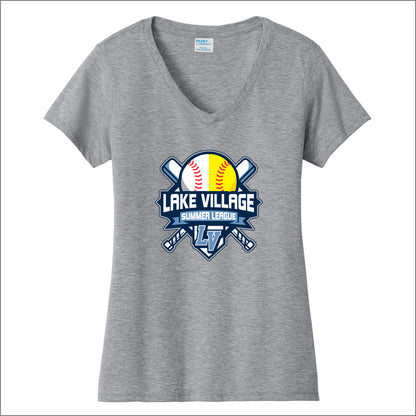 Lake Village Summer League Ladies Fan Favorite V-Neck Tee - Des.A