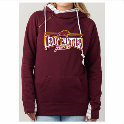LHS Music Ladies Stripe Double Hood Sweatshirt