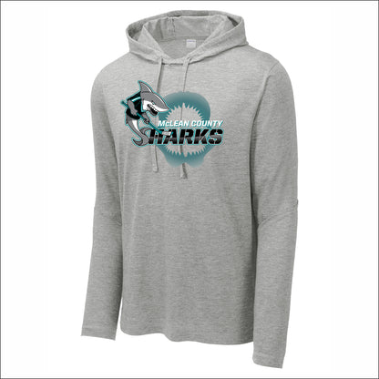 MCYHA Sharks Tri-Blend Wicking Hooded Long Sleeve Tee