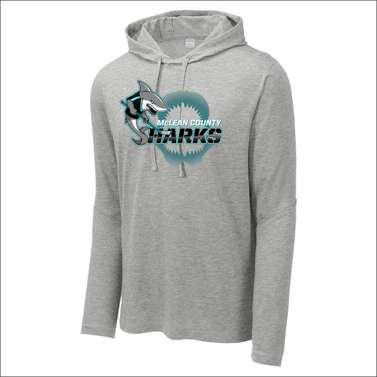 MCYHA Sharks Tri-Blend Wicking Hooded Long Sleeve Tee