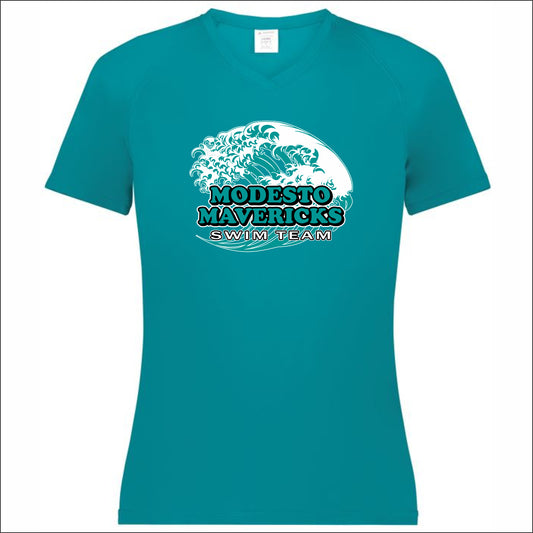 Modesto Mavericks Ladies Performance V-Neck - Design A