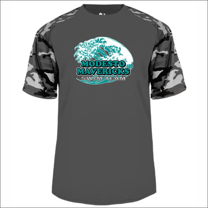 Modesto Mavericks Camo Sleeve Performance T-shirt - Design A