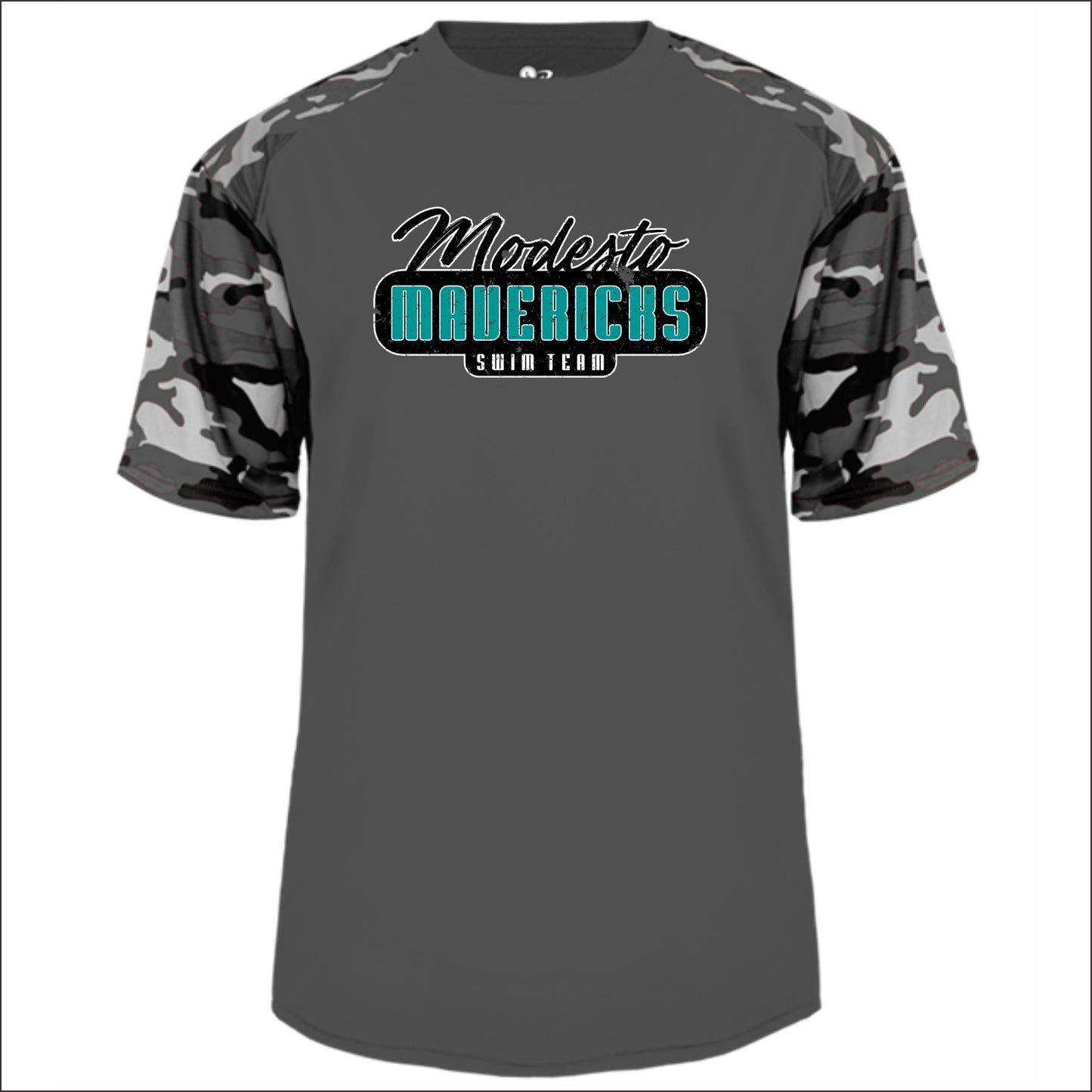 Modesto Mavericks Camo Sleeve Performance T-shirt - Design B