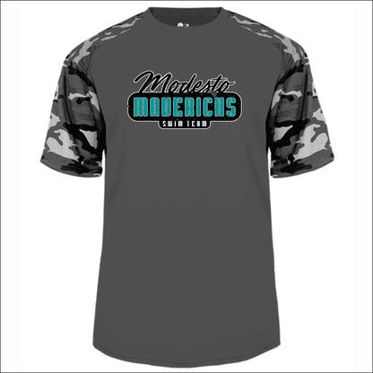 Modesto Mavericks Camo Sleeve Performance T-shirt - Design B
